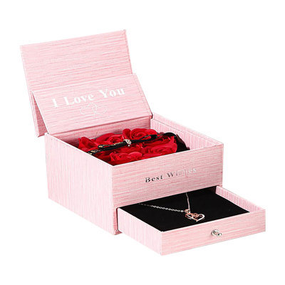 Valentines Day Decorations Rose Gift Box Lover Proposal Gift Jewelry Ring Rose Box Small Rose Necklace Gift Box