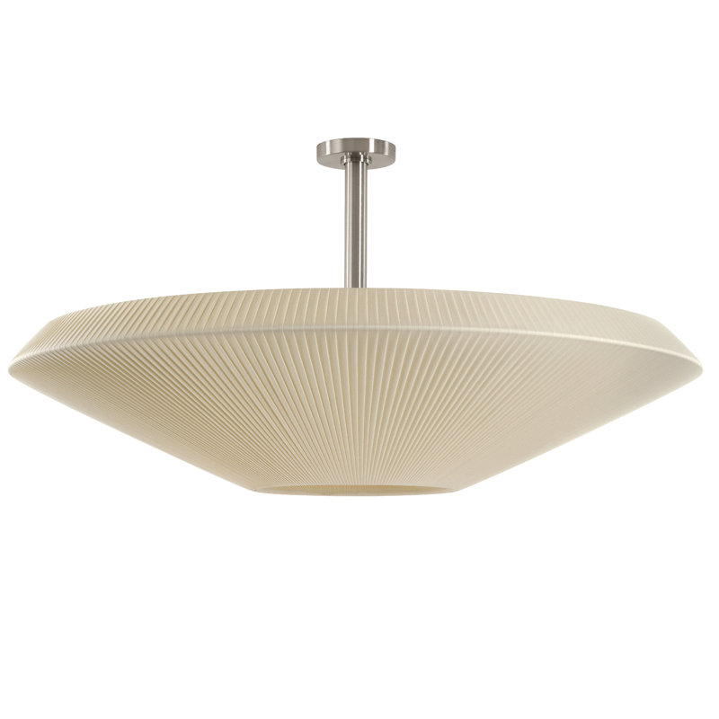 Siam 8-Light 78.7" Flush Mount, 6, 24" H x 47.24" W x 47.24" D, Cream Translucent Ribbon