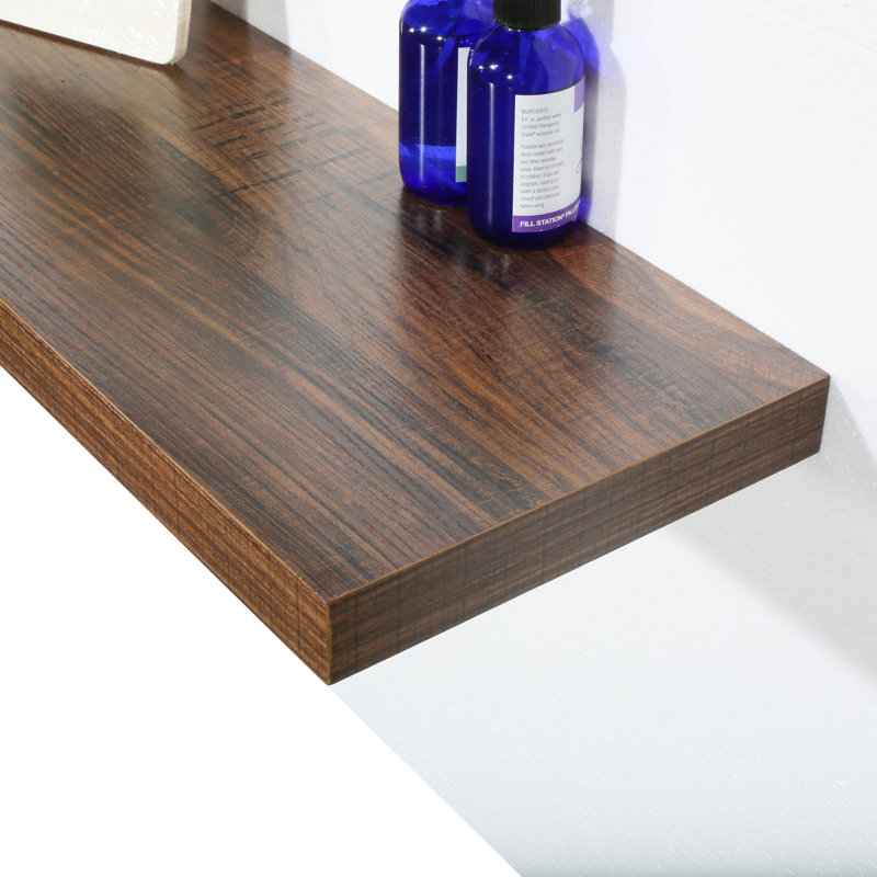Nesmith 2 Piece Floating Shelf, Antigue Walnut, 1.5" H x 23.62" W x 9.25" D