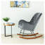 Chaise berçante moderne en velours gris foncé Hannah avec structure en bois massif Hannah