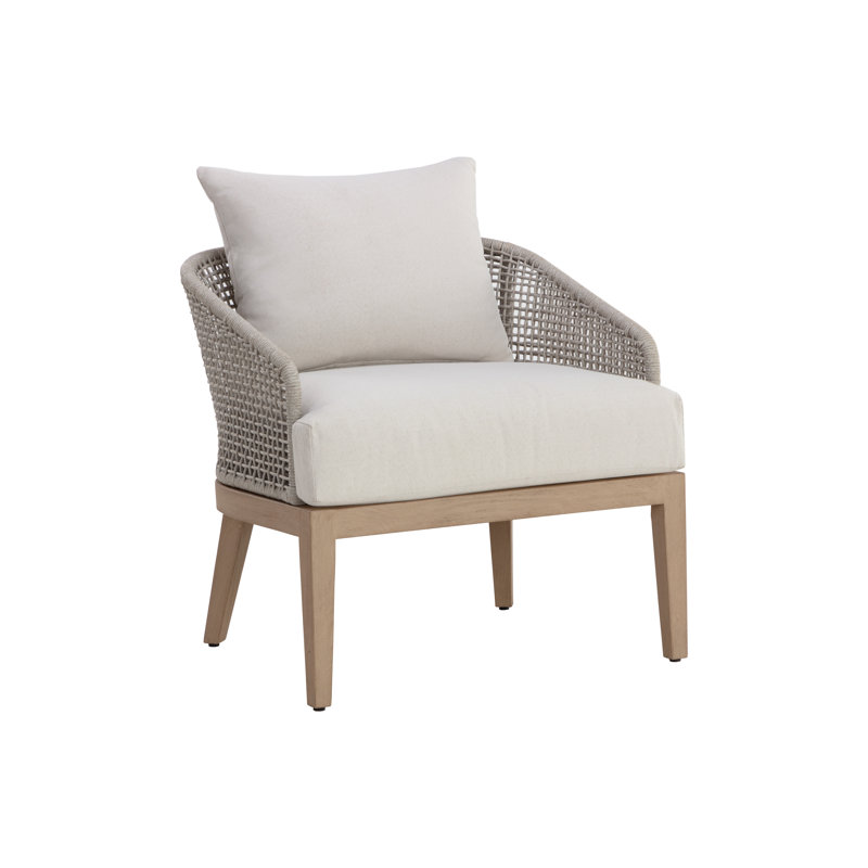 Oreskovich Teak Outdoor Lounge Chair, Brown, White