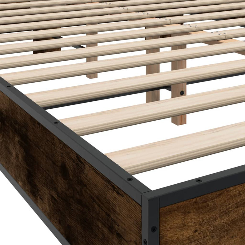 Olgun Open-Frame Bed, Double (4'6), Smoked Oak
