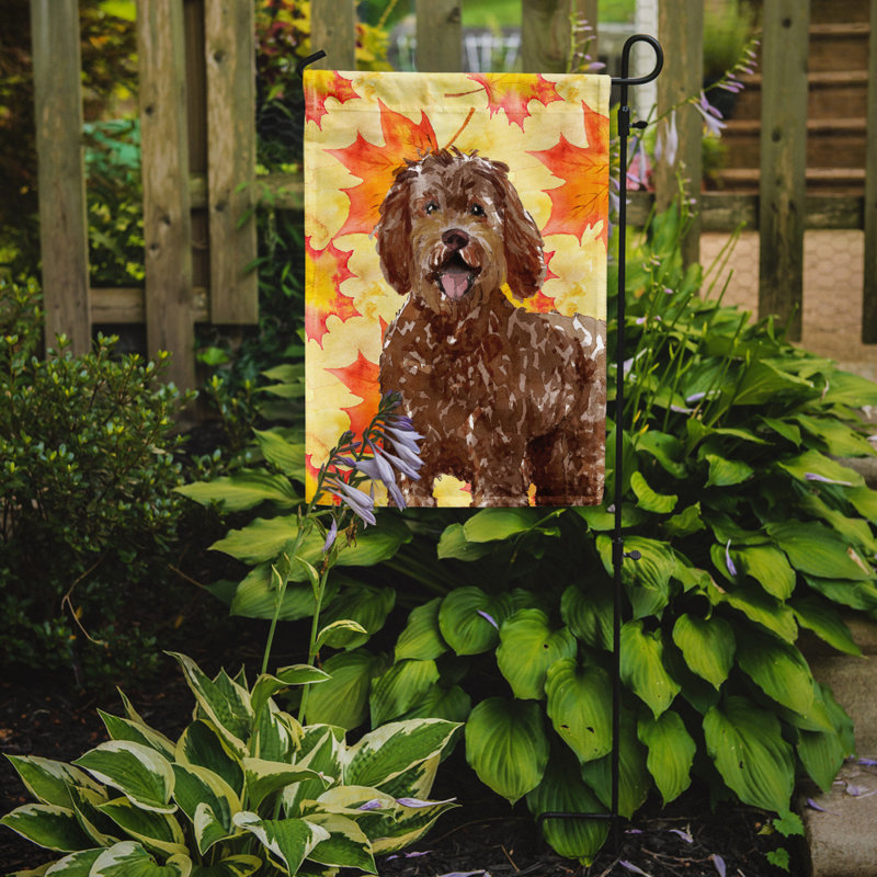 Automne 2 côtés en polyester 15 x 11 po drapeau de jardin, Labradoodle