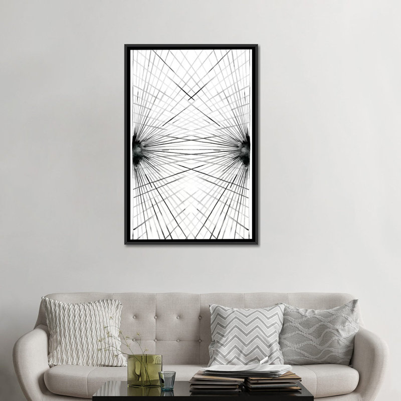 « rayons iii », impression sur toile, H 26 po x l 18 po x P 1,5 po, Toile avec cadre noir, Pas de tapis