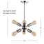 Luminaire grappe suspendu 6 lumières Bullins