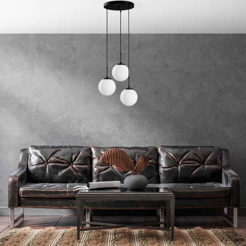 Lustre, H 7,87 po x l 7,87 po x P 15,75 po, Noir