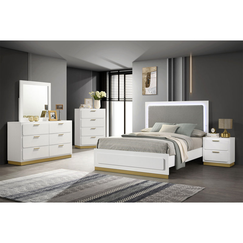 Ensemble de chambre avec très grand lit 5 pièces Contemporary Contemporary, Très grand
