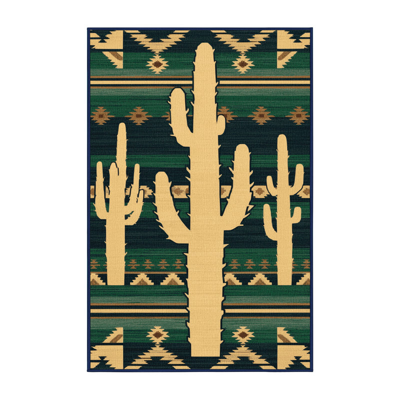  Tapis lavable Cactus Saguaro Southwestern, Rectangulaire 2 pi x 3 pi