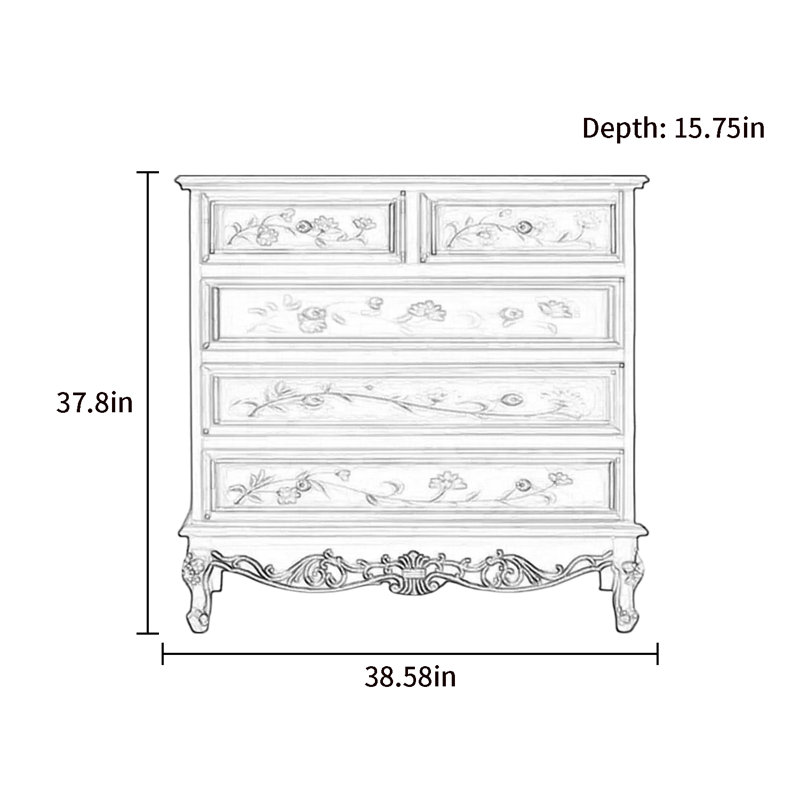 Commode d'appoint 5 tiroirs Vintage