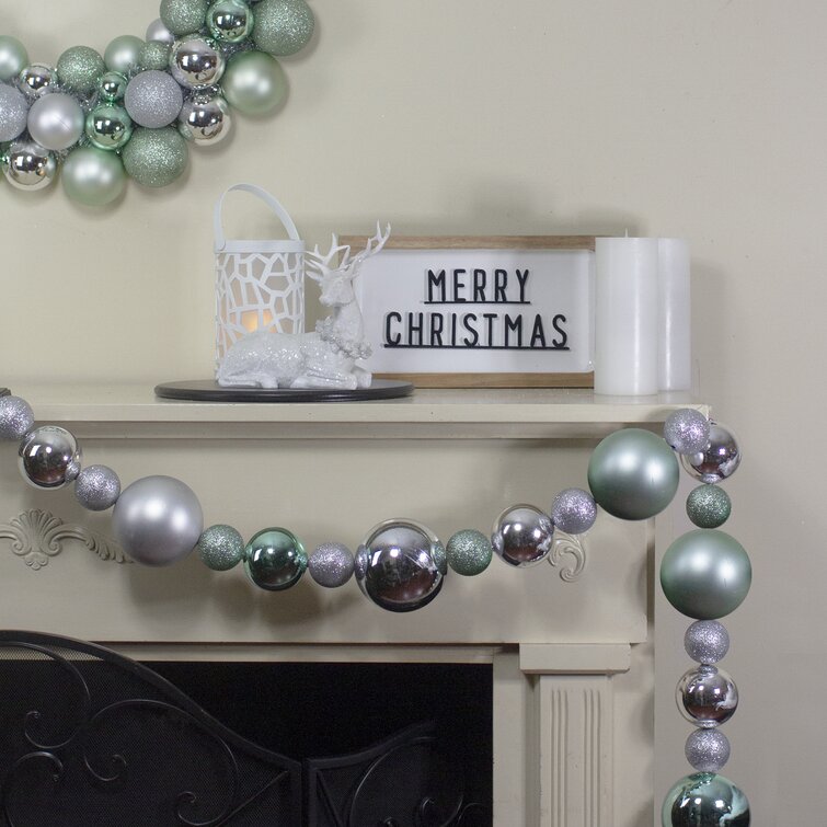 6' Shatterproof Ball 3-Finish Christmas Garland