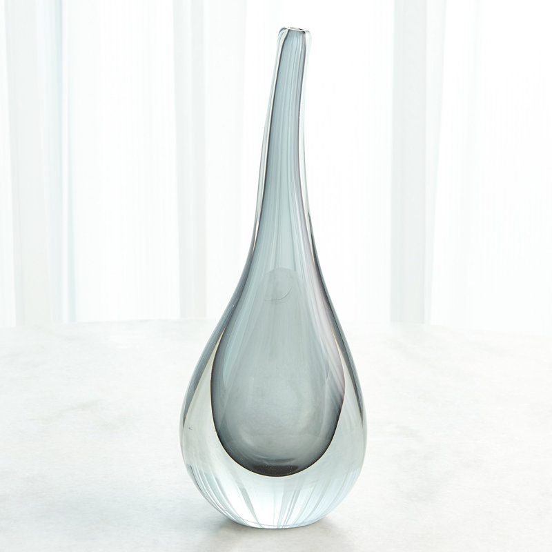 Handmade Glass Table Vase, 16.5" H x 6.75" W x 4" D