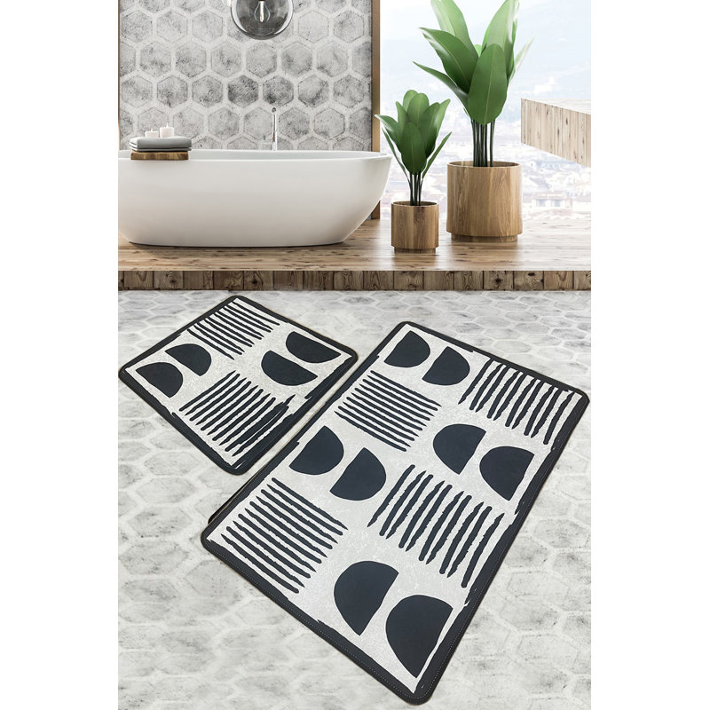 Gallitto Geometric 2 Piece Bath Rug Set
