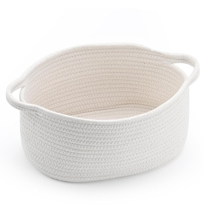 Cute Woven Easter Basket With Handle, Baskets For Gifts Empty, Present Containers For Raffle Baby Shower Burr Basket, Decorative Organizer Box For Storage Baby Toy