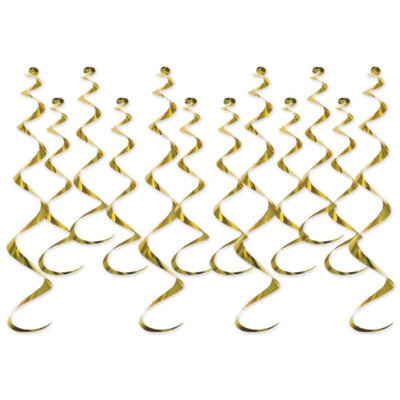 GD Metallic Whirls 6 Piece, 13.5" & 25" Gold