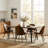 Shivani 5-Piece Dining Set - 63” Wood Table with Modern Wavy-Edge Design for Kitchen Dining Room-130124387-130124388