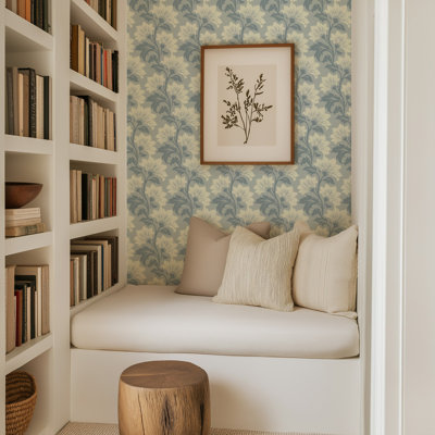 Wildflower - Papier peint botanique gris brumeux