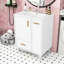 Meuble-lavabo de salle de bain avec lavabo, tablette de porte et tiroir-512586760