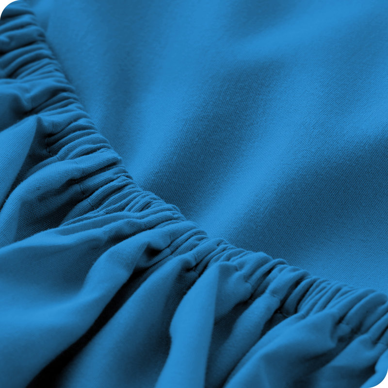 Drap-housse en microfibre, Bleu moyen, Drap-housse pour lit simple TG