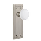 Mission Plate with White Porcelain Door Knob
