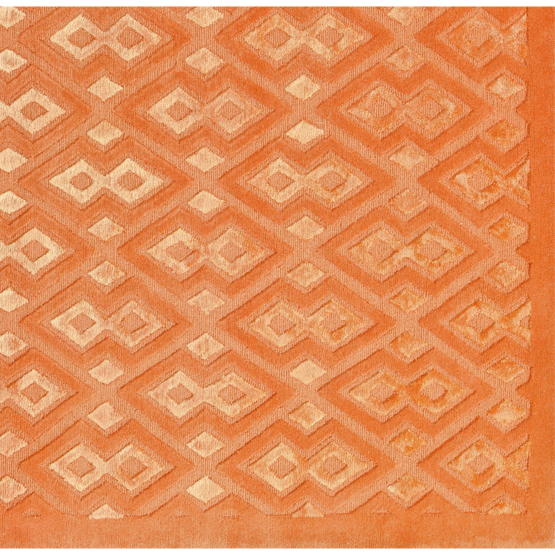 Tapis safran noué à la main de haute qualité, Rectangle 6 pi x 9 pi