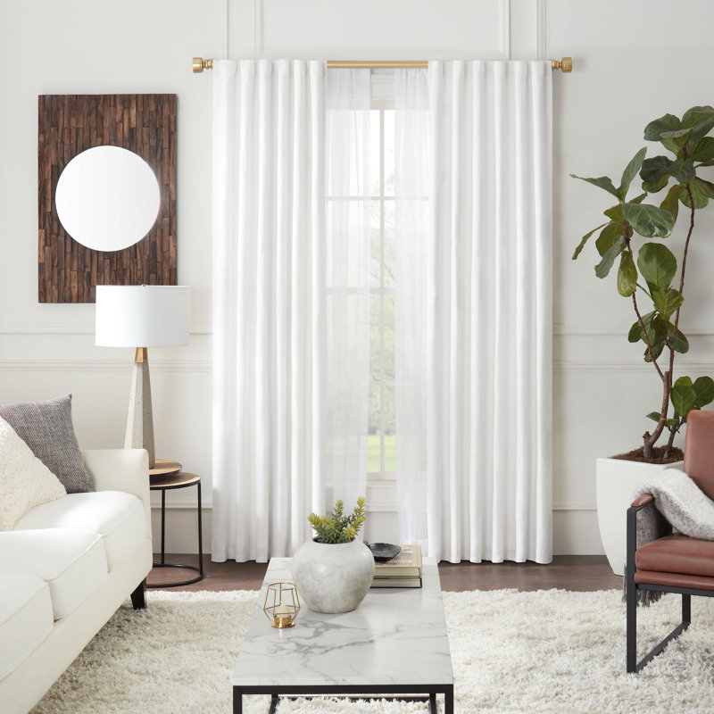 Brushed Gold Adjustable Double Curtain Rod Set for 36"-72" Windows
