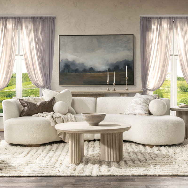 Vander 72'' W Solid Wood Console Table, Cream Washed