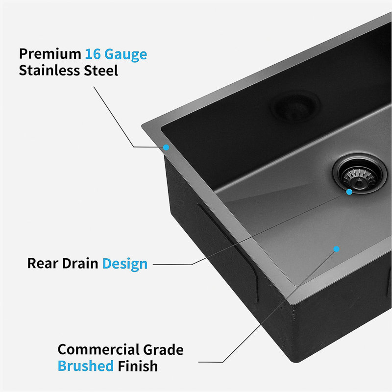 Évier de cuisine encastrable 33 po x 19 po x 10 po en acier inoxydable T304