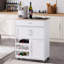 Adely Solid Wood Top Kitchen Cart