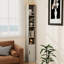 Armoire de rangement haute et mince, armoire de salle de bain étroite étroite à 6 niveaux avec 1 porte et 2 tablettes réglables, étagères de rangement pour bibliothèque, armoire de rangement pour CD et DVD