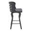 Tabouret de bar pivotant 26 po en similicuir gris et bois noir
