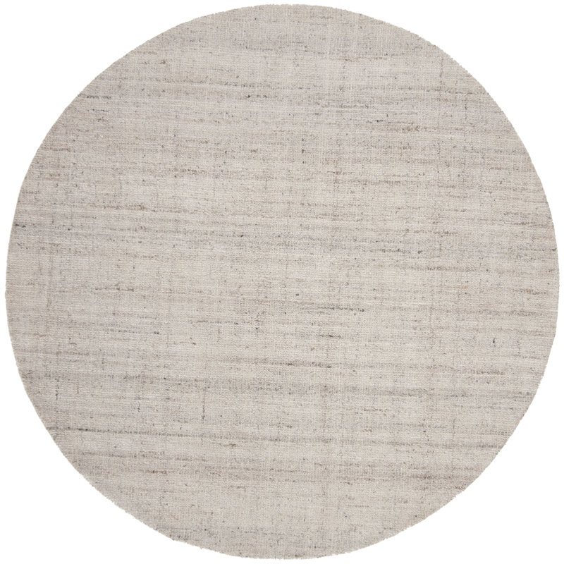 Mcentee Handmade Tufted Light Gray Area Rug, Round 10'