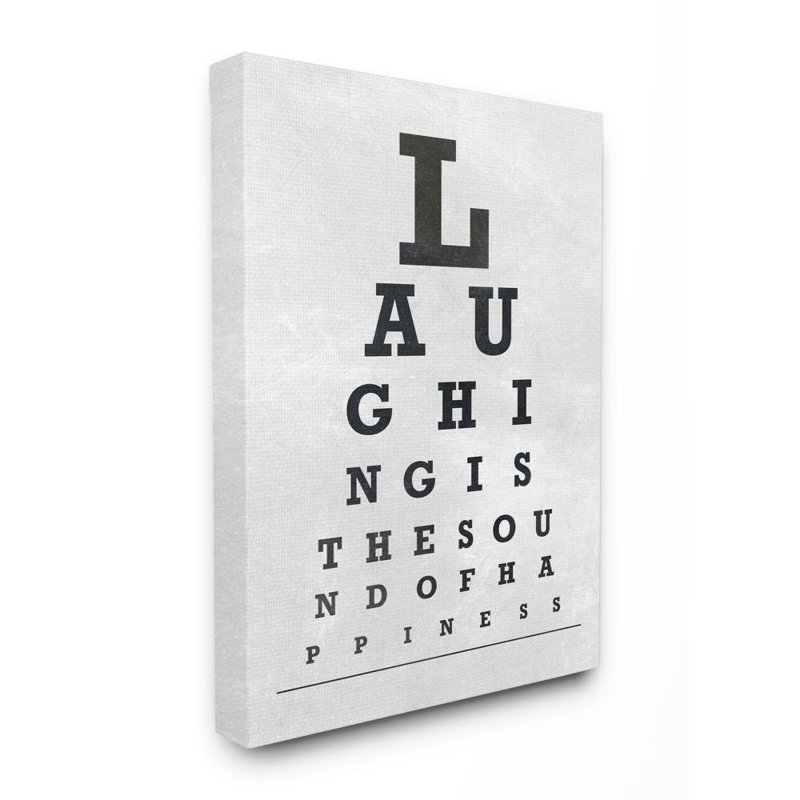 «Eye Chart Family Home Inspirational Word Design», impression sur toile, H 20 po x l 16 po x P 1,5 po, Toile tendue