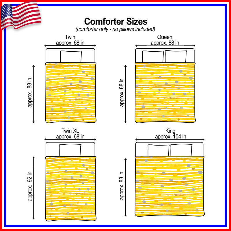 Yellow Stripes Bedding Pattern Comforter Modern, King