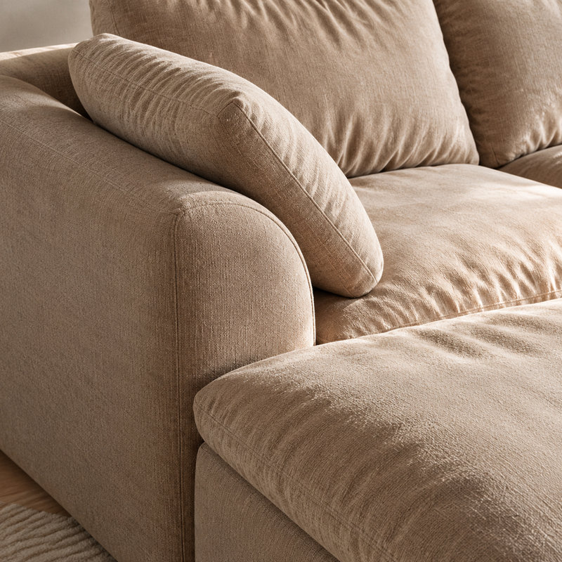 Upholstered 95.57 " Linen Sofa & Chaise