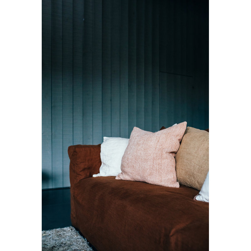 Coussin en lin Alpha Basics, Blanc