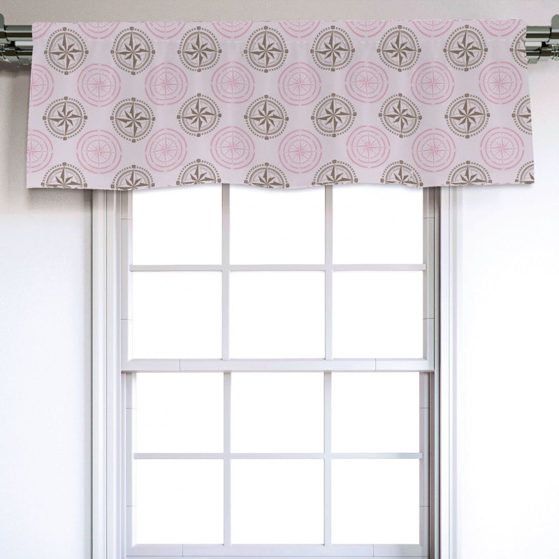 Sateen Geometric Ruffled Window Valance