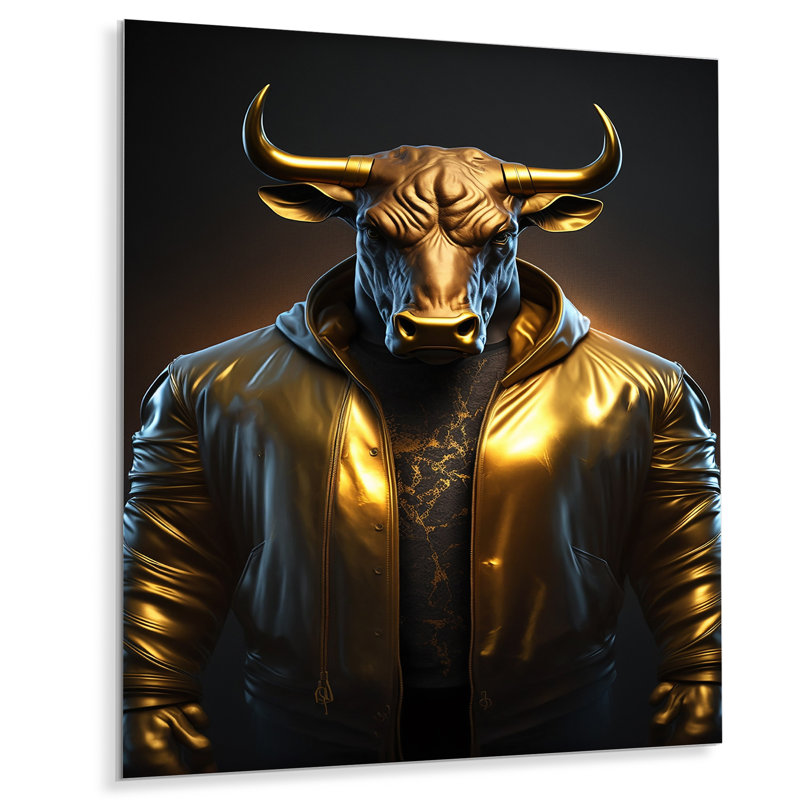 Décoration murale en métal Trading Bull, H 20 po x l 12 po x P 1 po