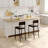 Set of 2 Upholstered Dining Chairs with Curved Backrest, Modern Kitchen Chairs with 26" Metal Legs & 330lb Capacity