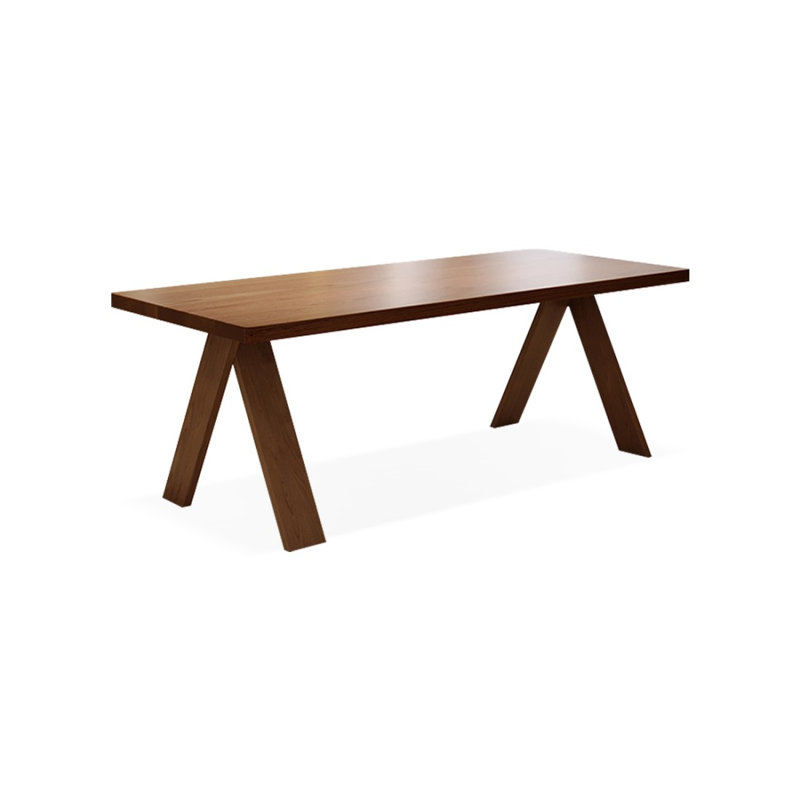 Bureau rectangulaire en bois massif noyer clair, H 29,53 po x l 62,99 po x P 27,56 po