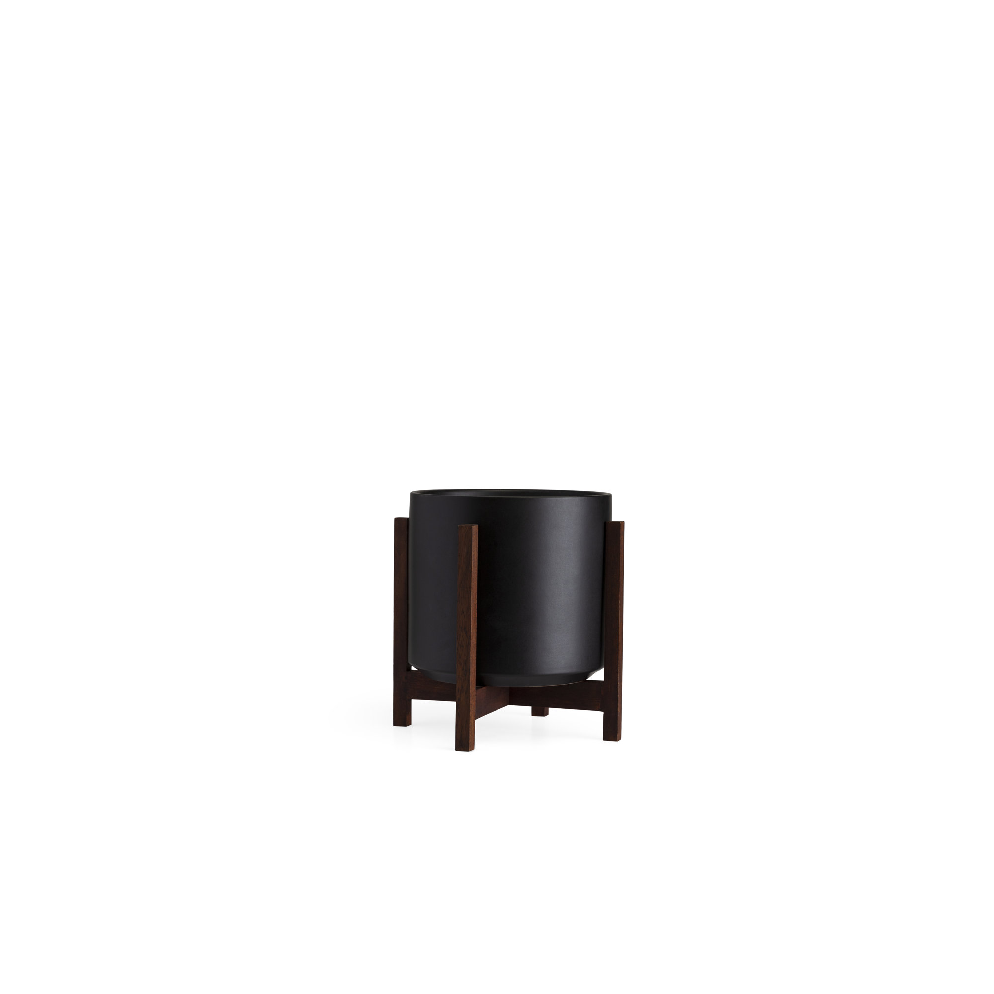 Keyes Pot Planter, 10.25" H x 10" W x 10", Black/Dark