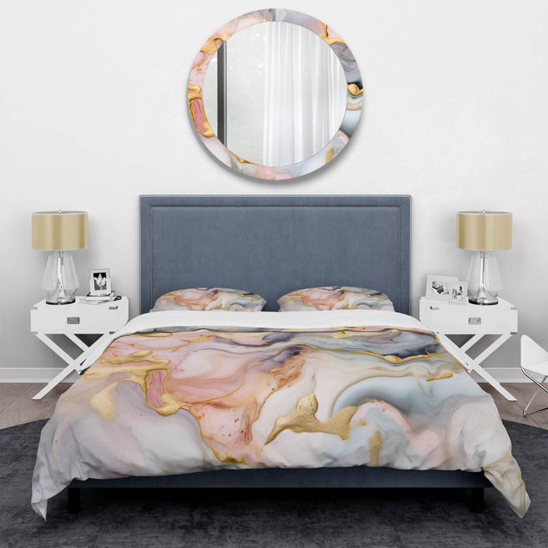 Ensemble de housse de couette rose et or Tender, Housse de couette très grand et 2 très grandes t