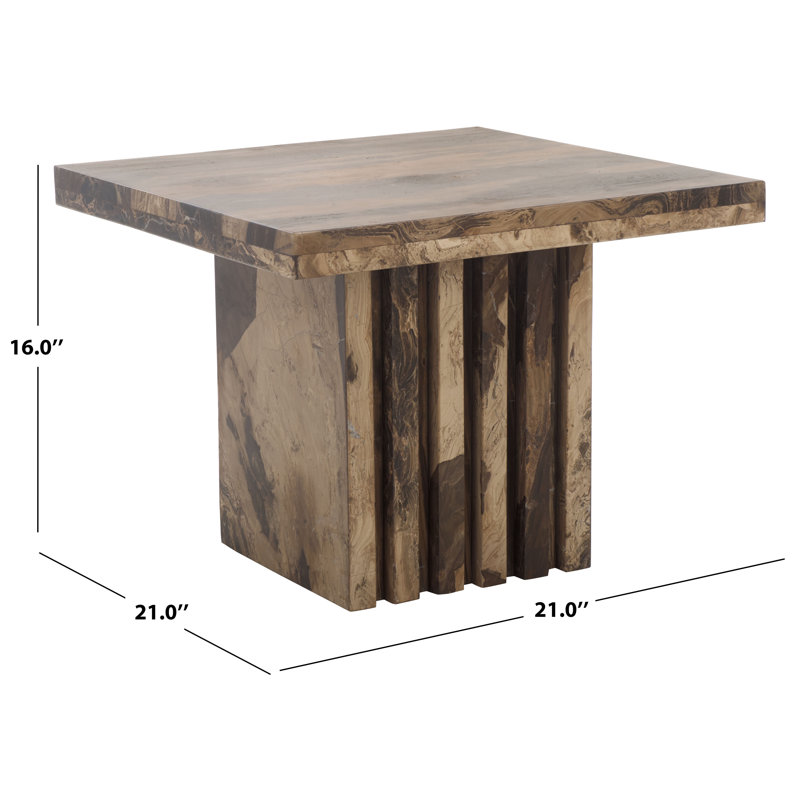 Pristina 12'' Tall Frame End Table, Black, 12" H x 21" W x 21" D