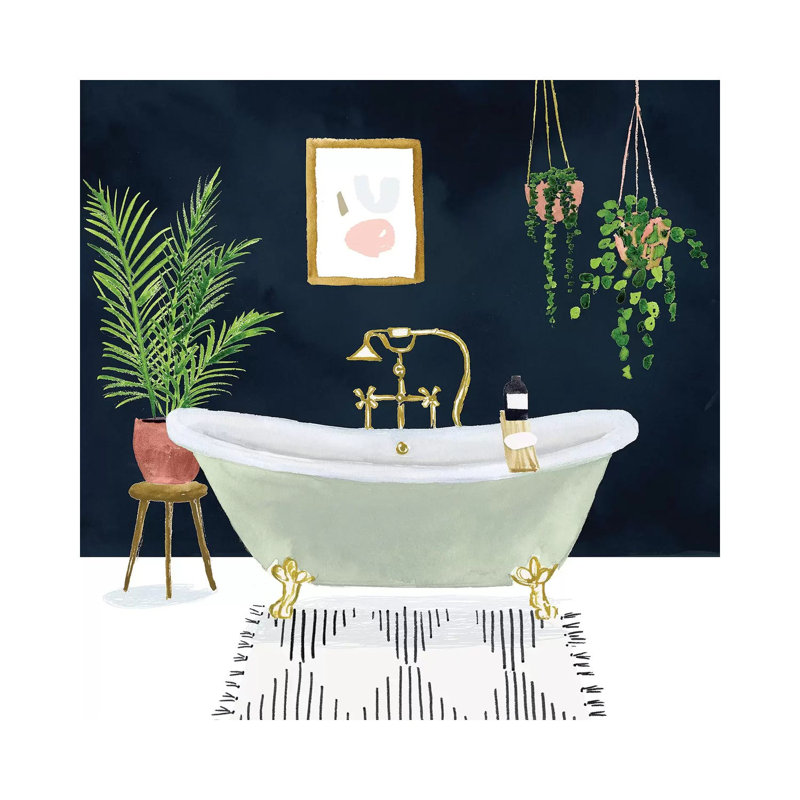 Boho Bath I by Victoria Borges - Wrapped Canvas Gallery-Wrapped Canvas Giclée, 93.98 cm H x 93.98 cm W x 3.175 cm D