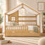 Lit plateforme pour enfants avec 2 tiroirs de rangement, garde-corps et structure de style maison Emerson-132758586-132758589