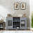 Modern Farmhouse Buffet Cabinet, Sideboard With 2 Drawers And Elegant Glass Door Cabinets, Wine And Glass Rack, Coffee Bar For Kitchen, Dining Room