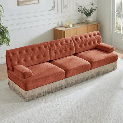 Modern Fabric 3-Seater Sofa, for Living Room, Bedroom
