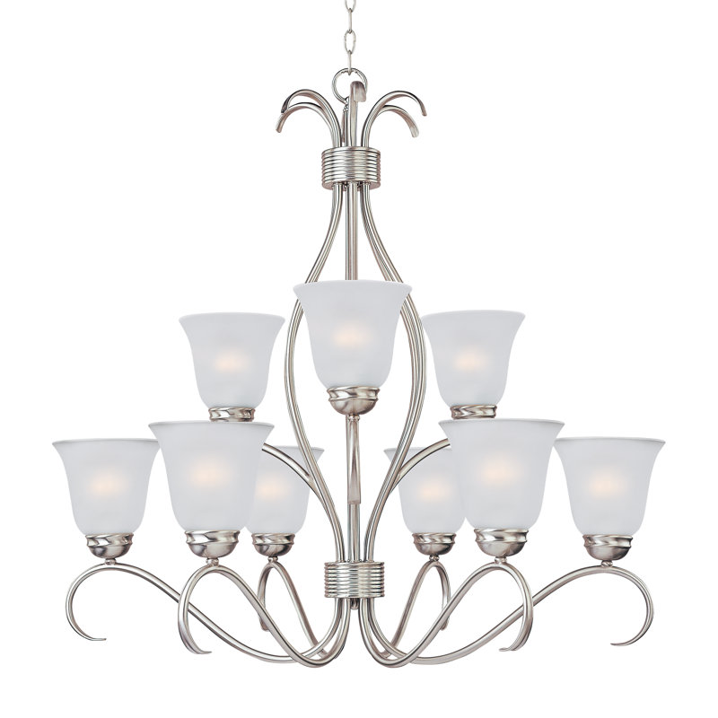 Agena 9 - Light Steel Dimmable Chandelier