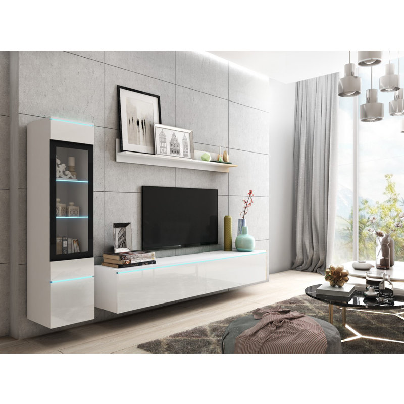 Dorfman Entertainment Centre for TVs up to 75", White, 180 cm