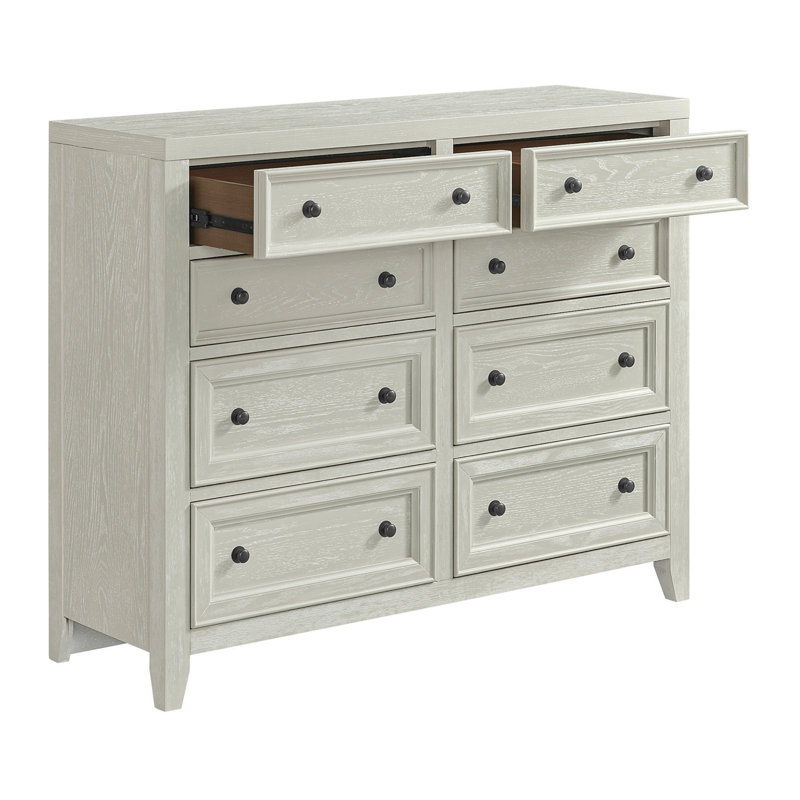 Commode 8 tiroirs Gypse, Blanc