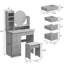 Ensemble coiffeuse Veroniza avec tabouret et miroir-1079024007